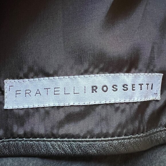 Fratelli Rossetti Mens Size 52 Black 100% Leather Single Breasted Blazer Jacket - Picture 3 of 16